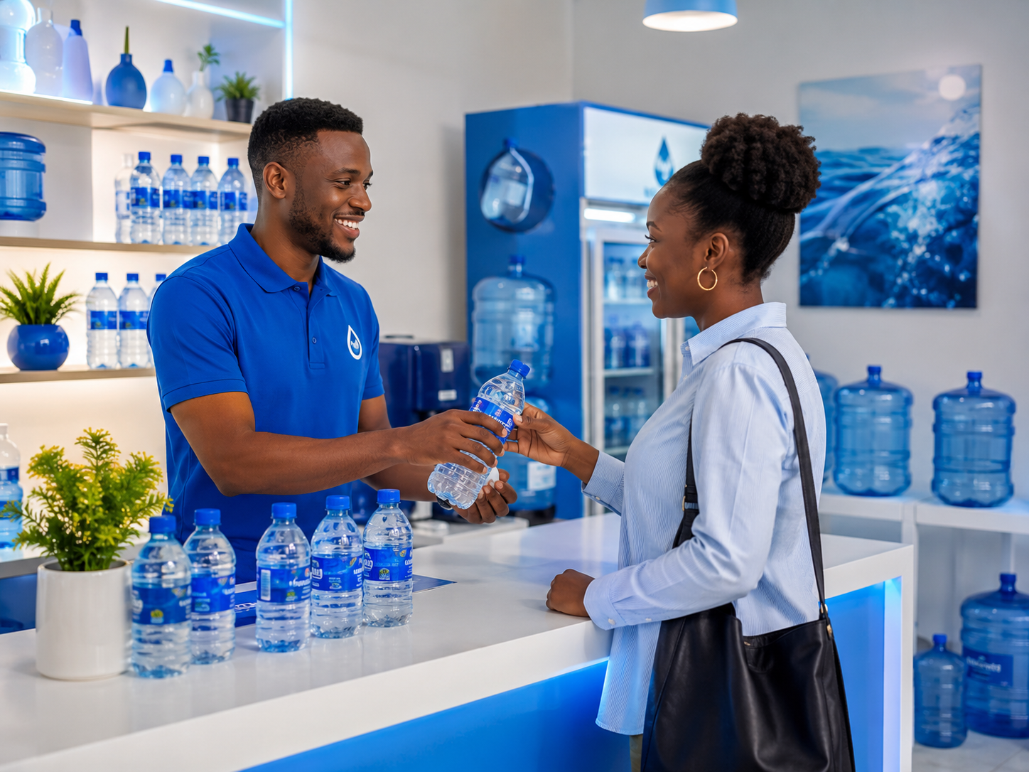 Friendly service at the Inwani Water store